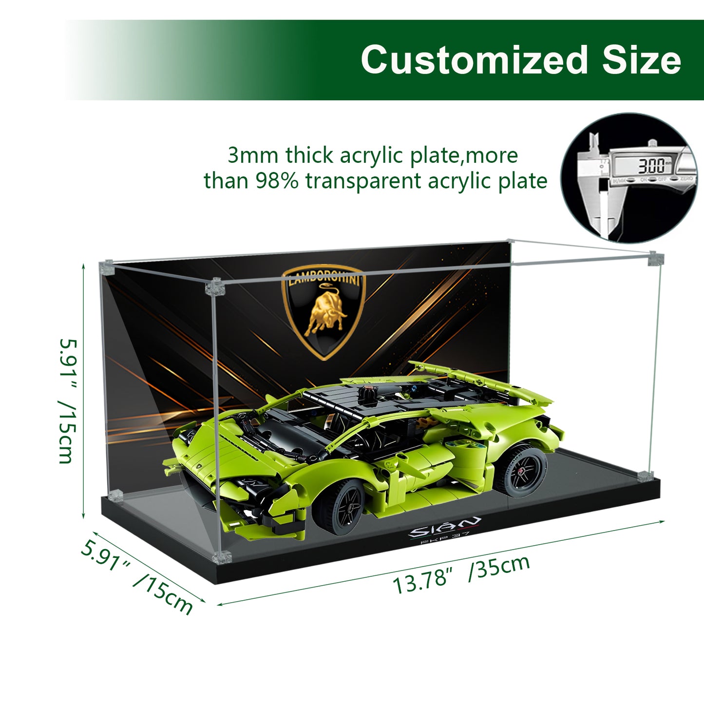 BrickArmor Display Case for LEGO Lamborghini 42161