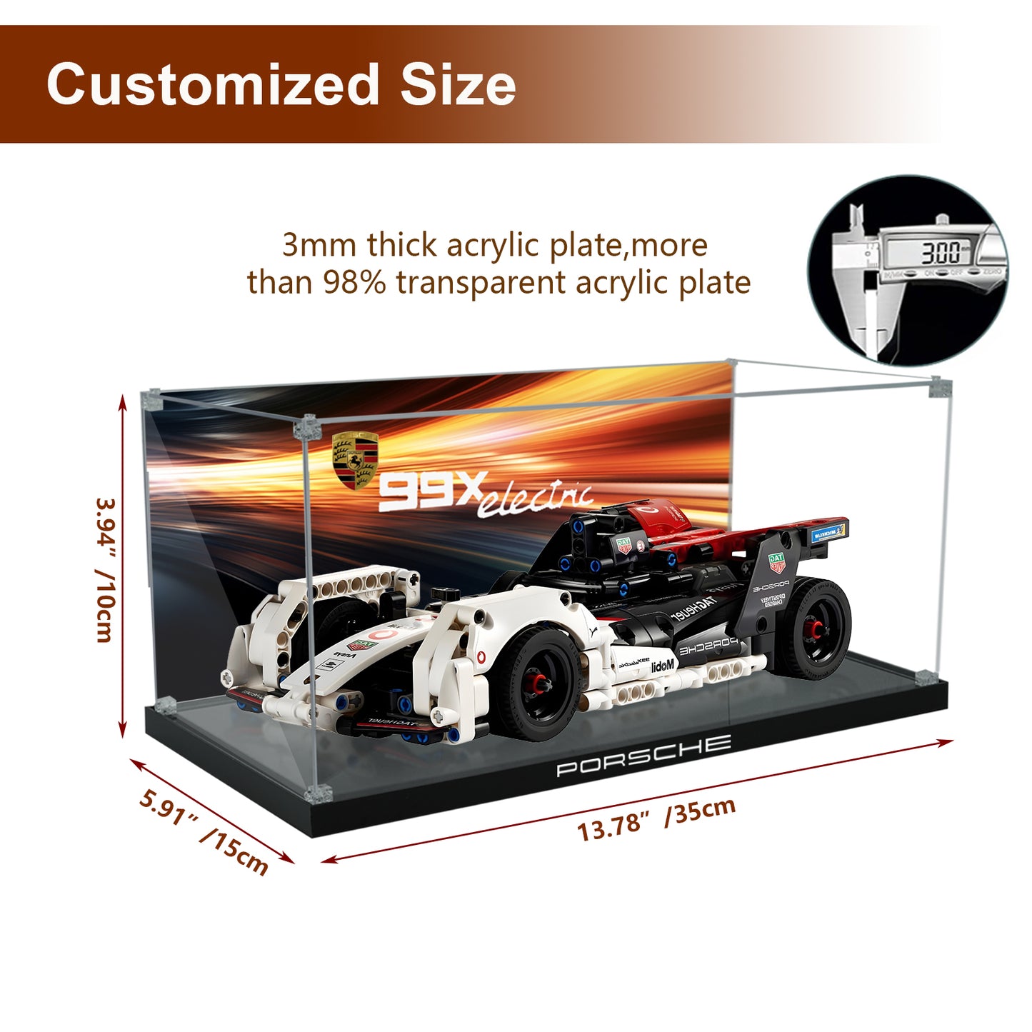 BrickArmor Display Case for LEGO Porsche Formula 42137