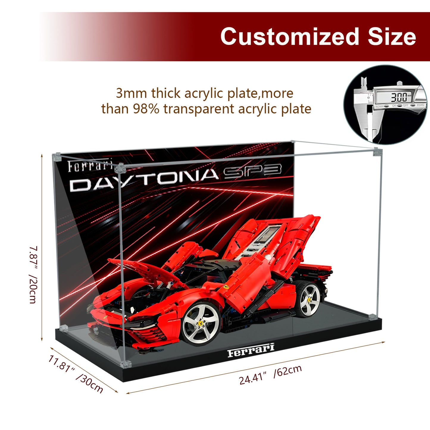 BrickArmor Display Case for LEGO Ferrari SP3 42143