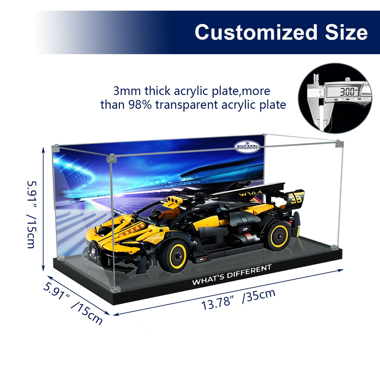 BrickArmor Display Case for LEGO Bugatti 42151