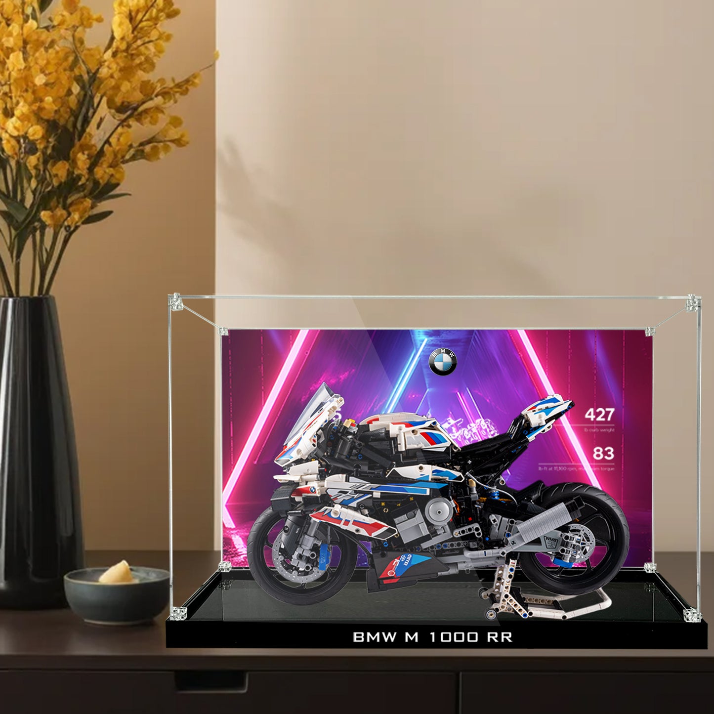BrickArmor Display Case for LEGO BMW 1000rr motorcycle 42130