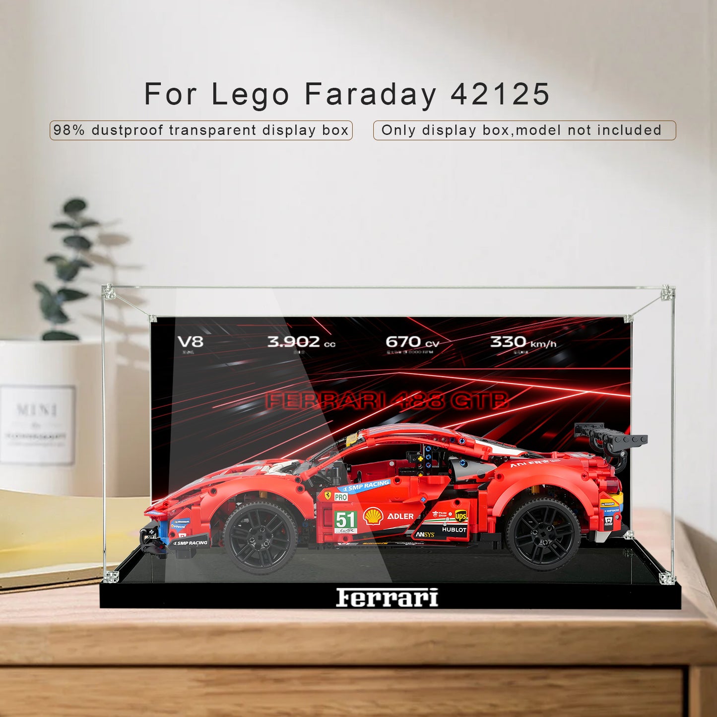 BrickArmor Display Case for LEGO Faraday 488 42125