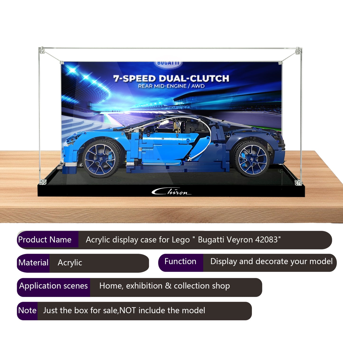 BrickArmor Display Case for LEGO Bugatti Chiron 42083