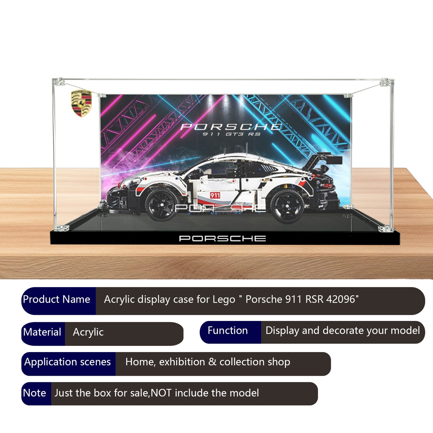 BrickArmor Display Case for LEGO Porsche 911 RSR 42096