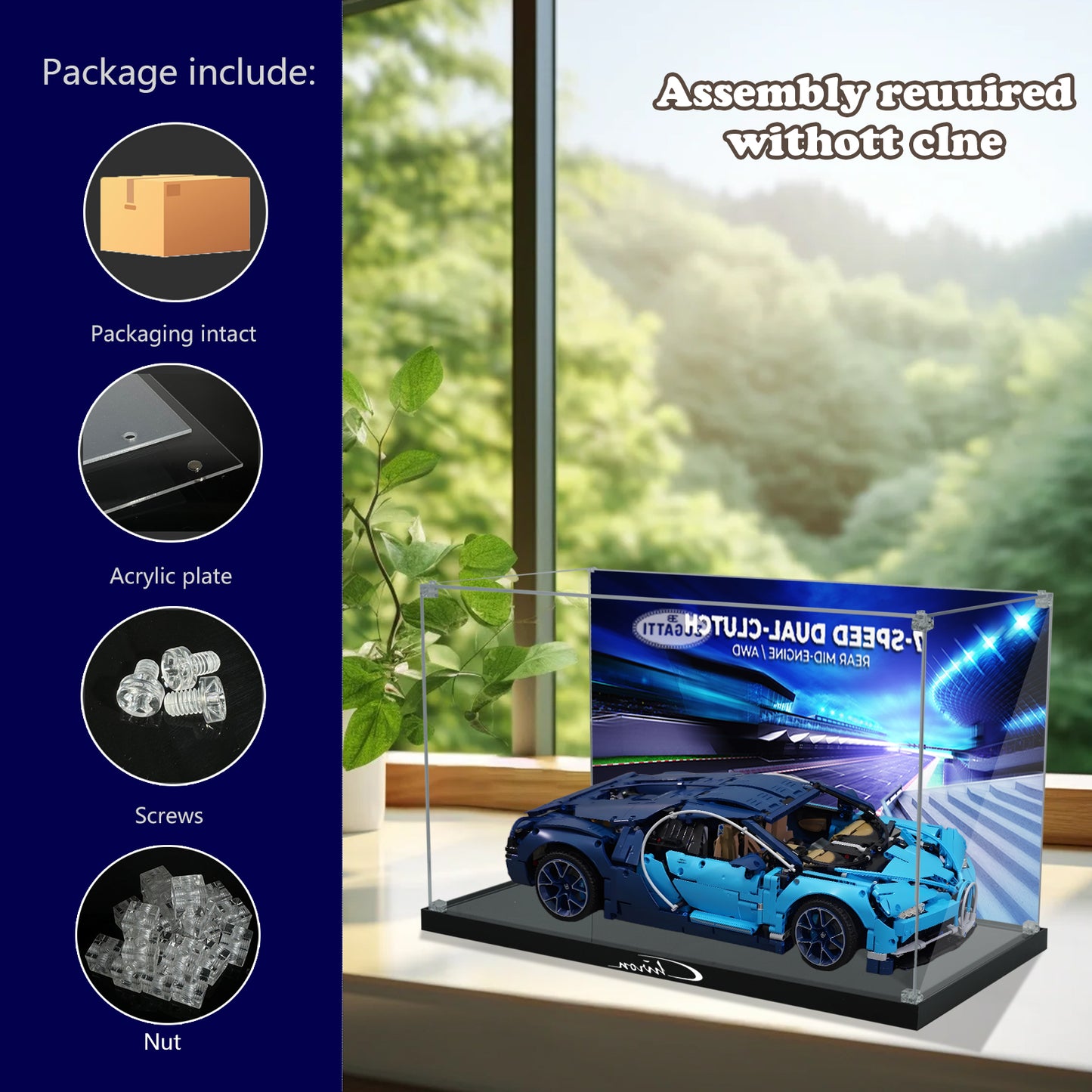 BrickArmor Display Case for LEGO Bugatti Chiron 42083