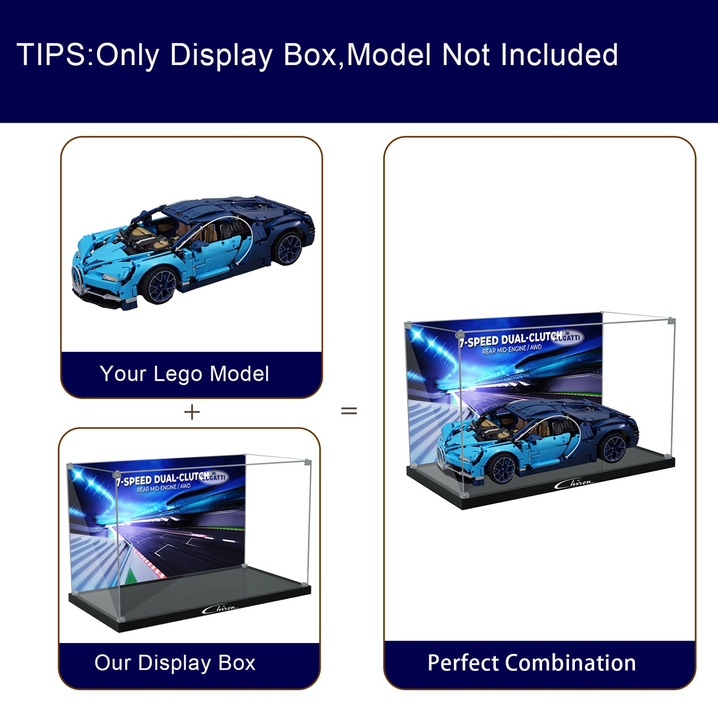 BrickArmor Display Case for LEGO Bugatti Chiron 42083
