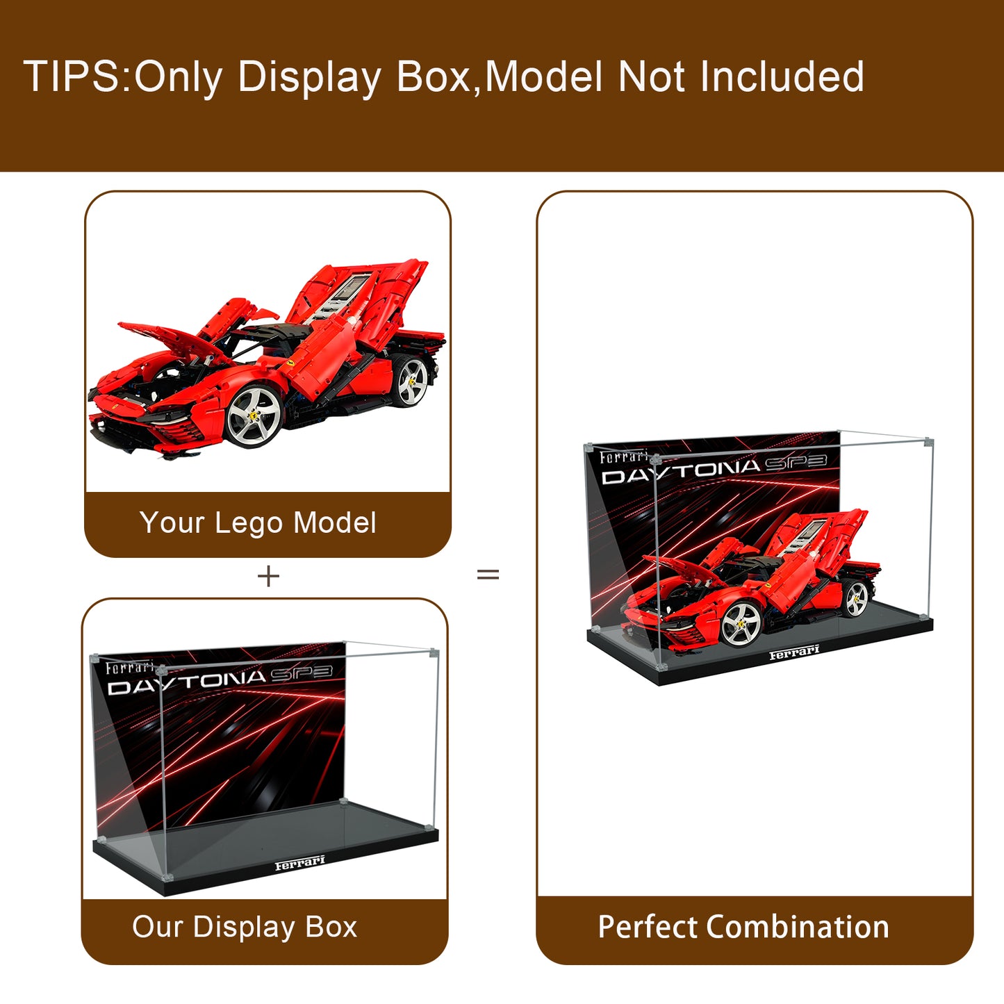 BrickArmor Display Case for LEGO Ferrari SP3 42143