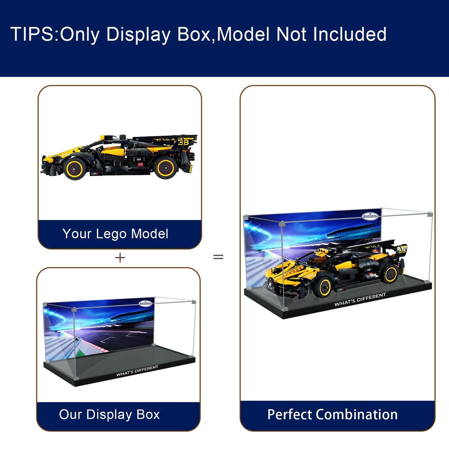 BrickArmor Display Case for LEGO Bugatti 42151