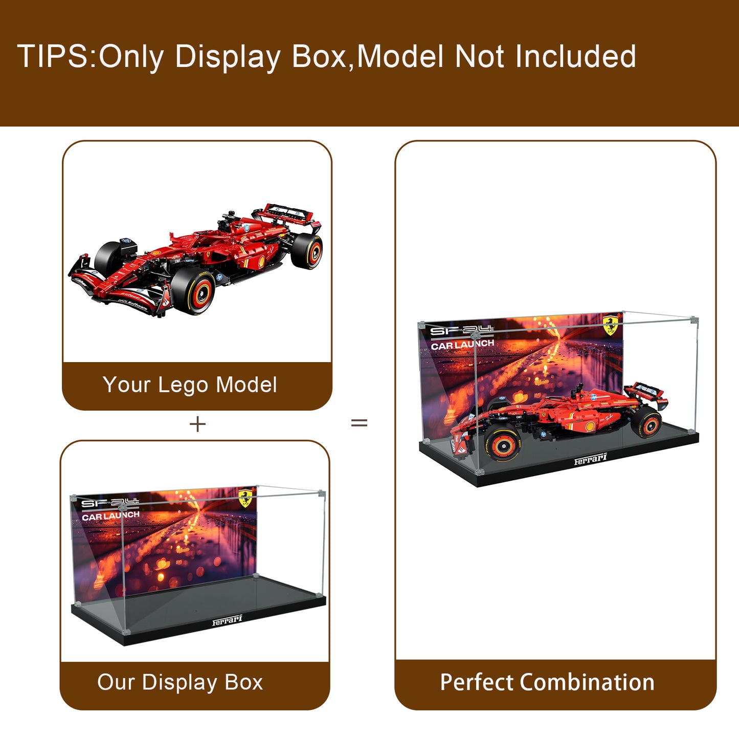 BrickArmor Display Case for LEGO Technic Ferrari SF-24 F1 42207