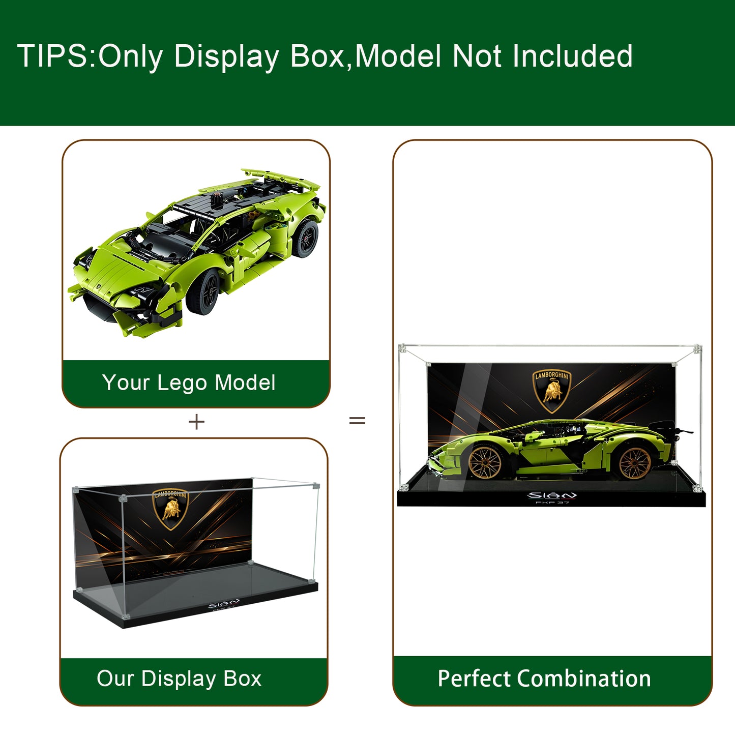 BrickArmor Display Case for LEGO Lamborghini 42161