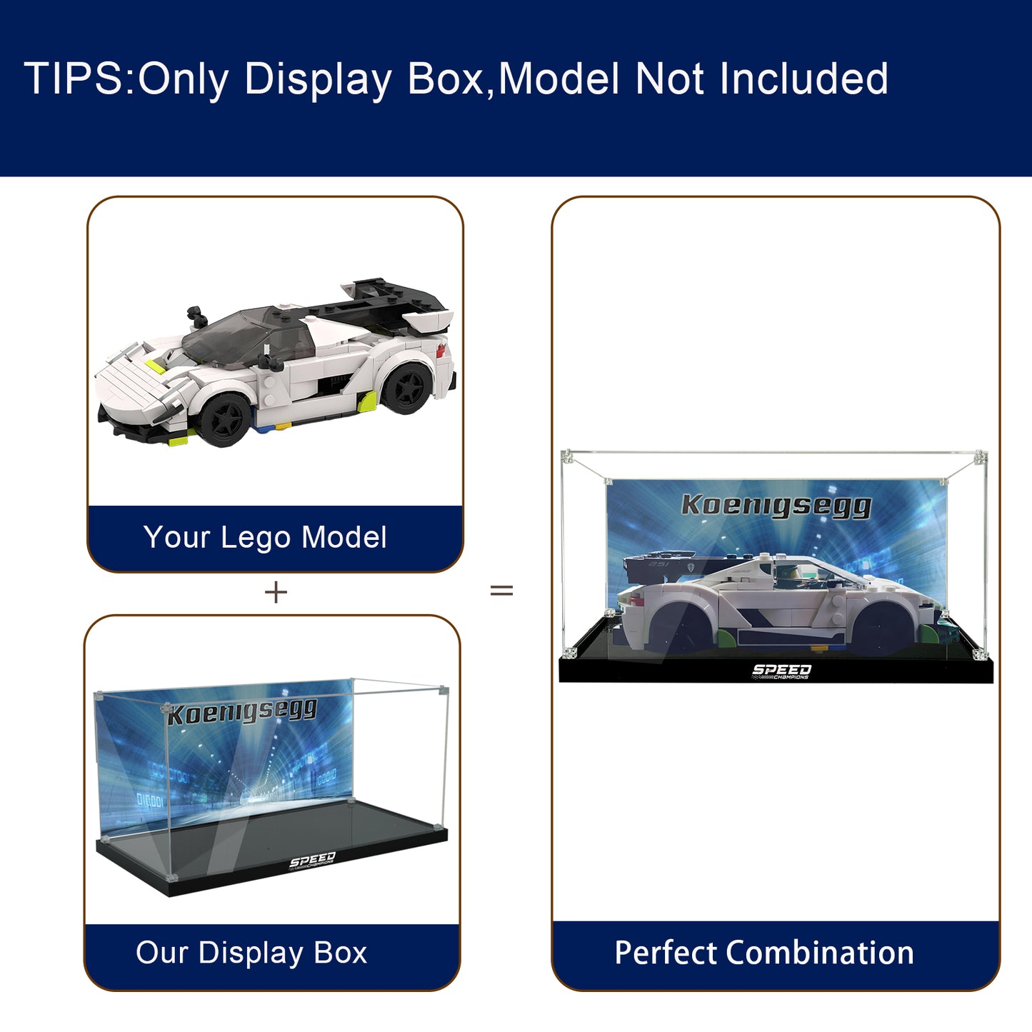 BrickArmor Display Case for LEGO Koenigsegg 76900