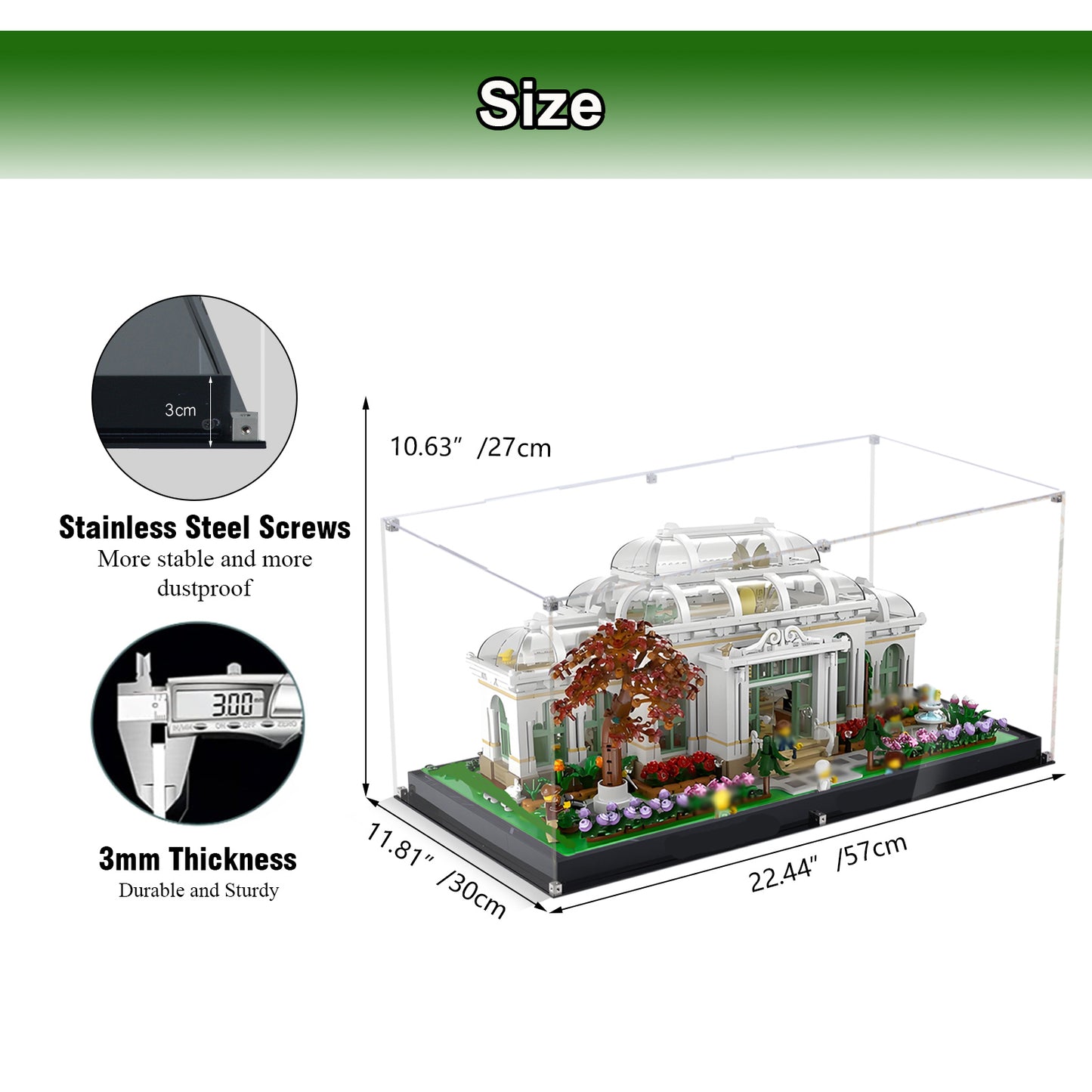 BrickArmor Display Case for LEGO 21353 Botanical Garden Building Set,Dustproof Clear Display Box Compatible with Lego 21353(Box Only,Model Not Included)