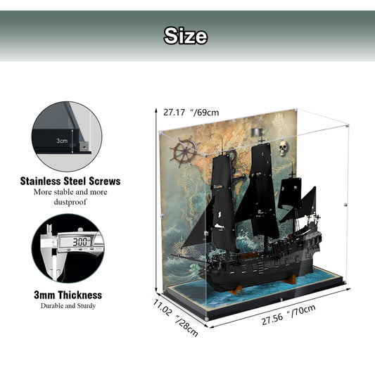 BrickArmor Display Case for LEGO 10365 Black Pearl Ship Building Set,Dustproof Clear Display Box Compatible with Lego10365(Box Only,Model Not Included)