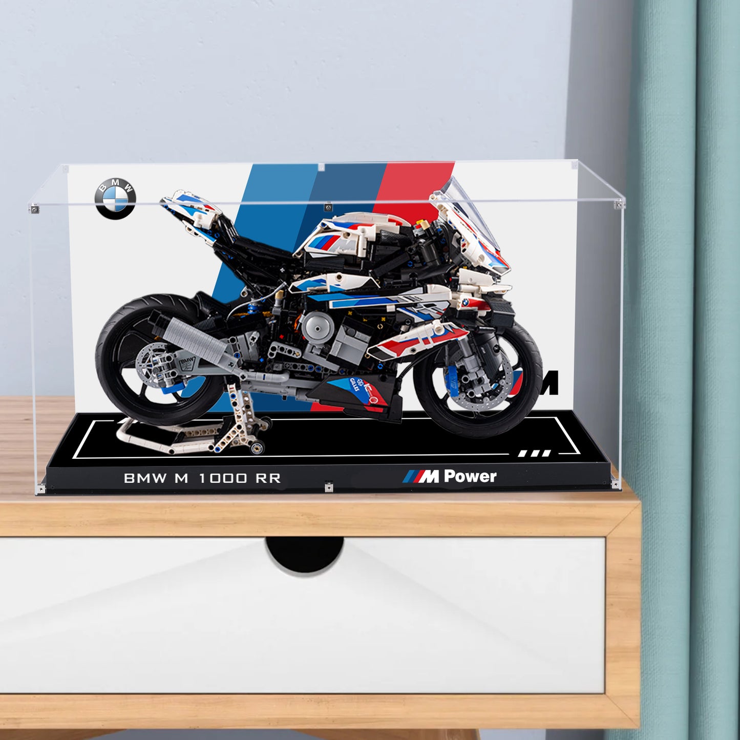 BrickArmor Display Case for LEGO BMW 1000rr motorcycle 42130