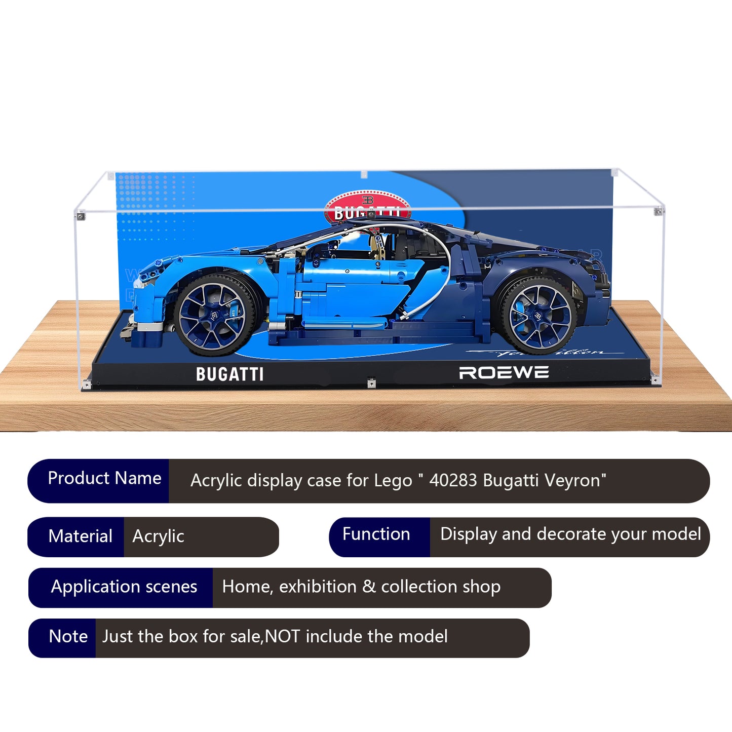 BrickArmor Display Case for LEGO Bugatti 42083