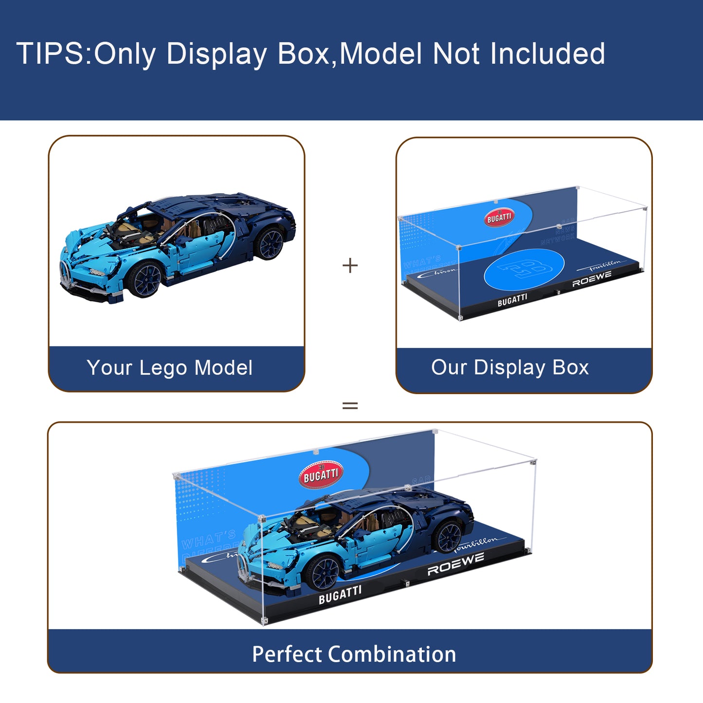 BrickArmor Display Case for LEGO Bugatti 42083