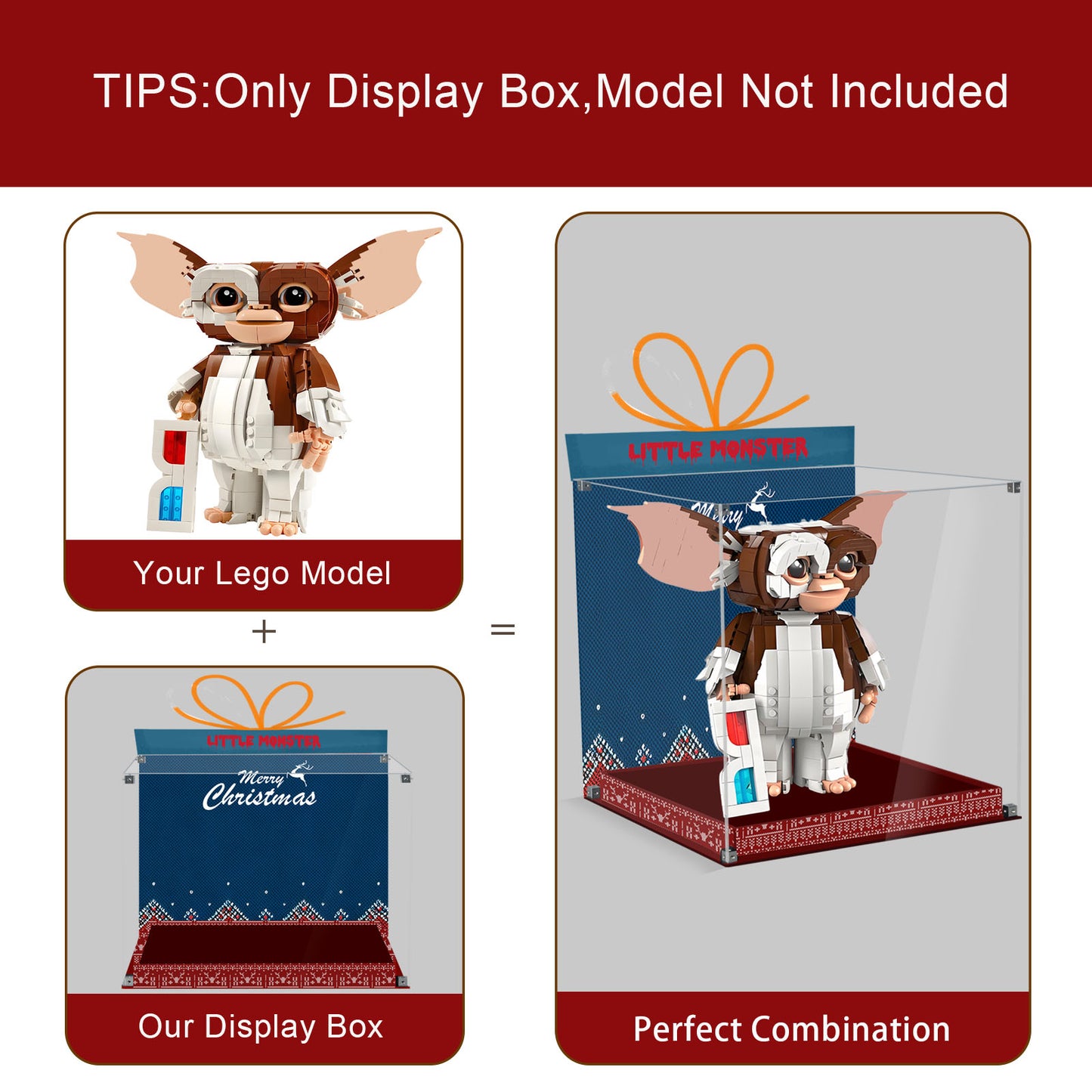 BrickArmor Display Case for LEGO 21361 Gizmo The Little Monster Building Set,Dustproof Clear Display Box Compatible with Lego21361 Gremlins(Box Only,Model Not Included)