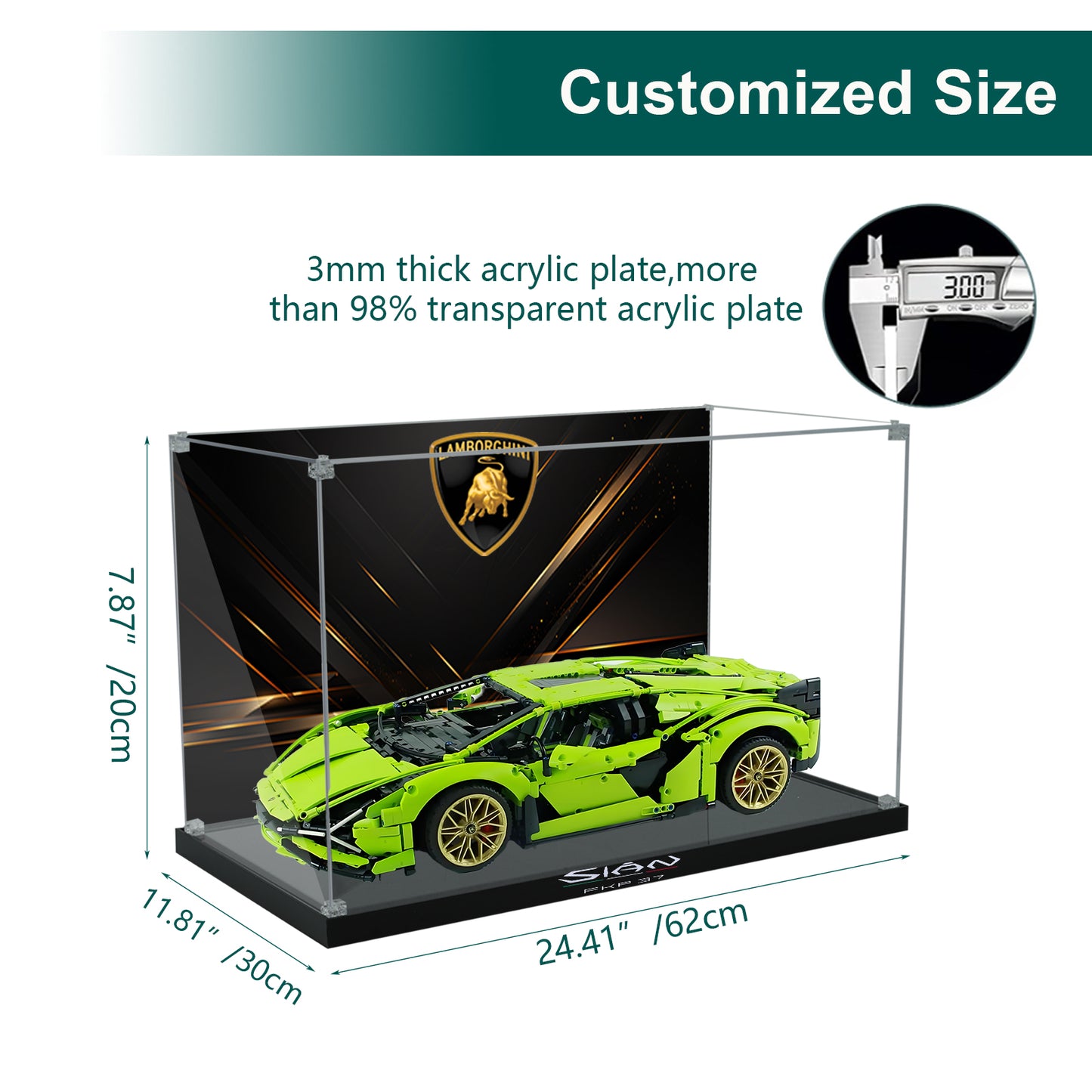 BrickArmor Display Case for LEGO Lamborghini 42115