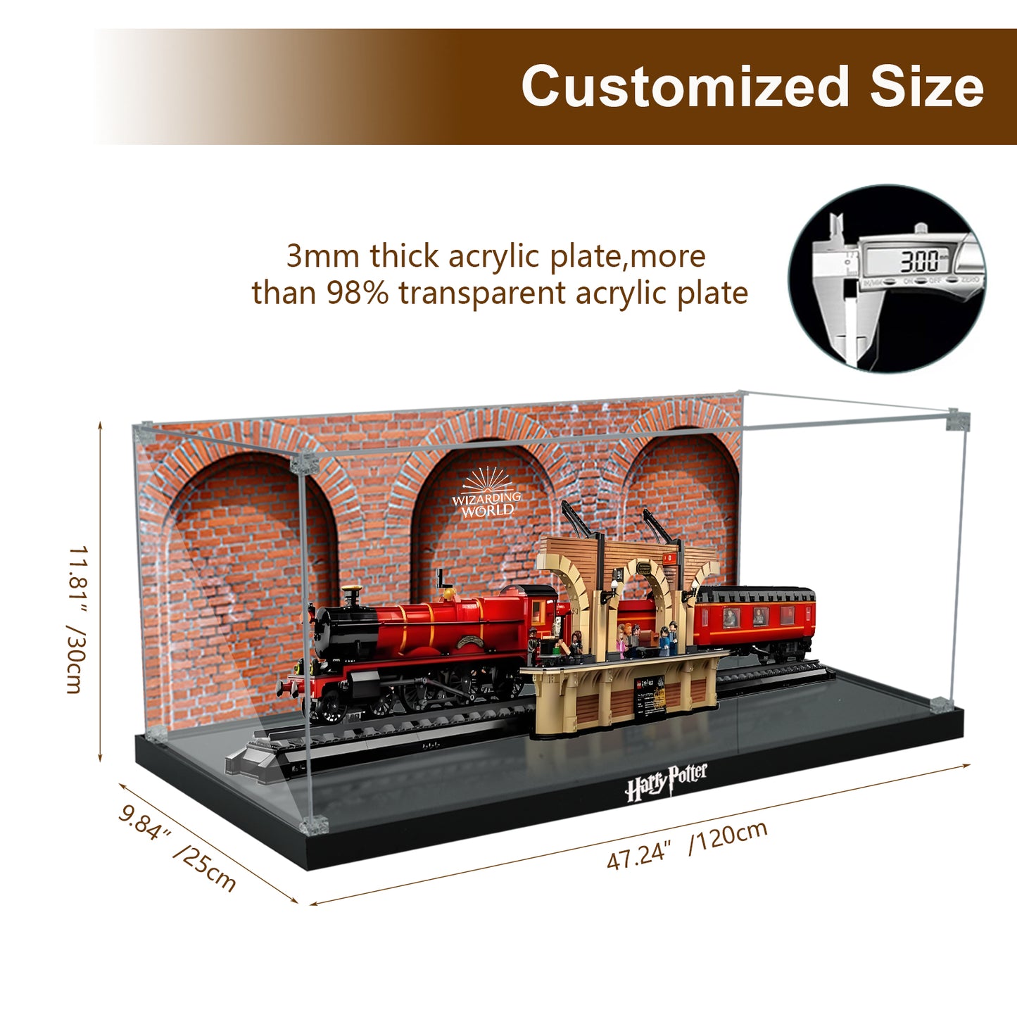 BrickArmor Display Case for LEGO Harry Potter and Hogwarts Railway Station 76405