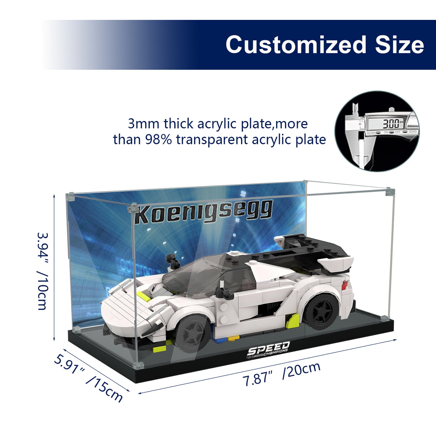 BrickArmor Display Case for LEGO Koenigsegg 76900