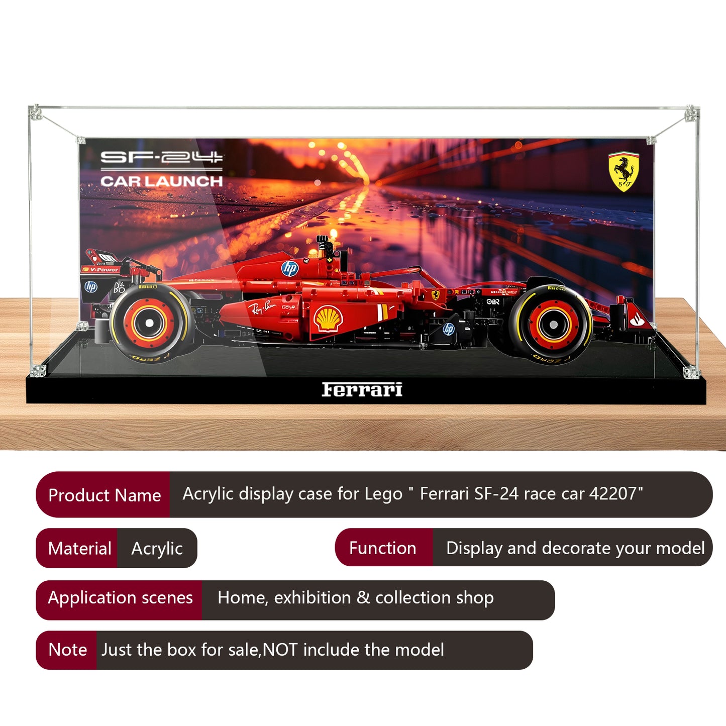 BrickArmor Display Case for LEGO Technic Ferrari SF-24 F1 42207