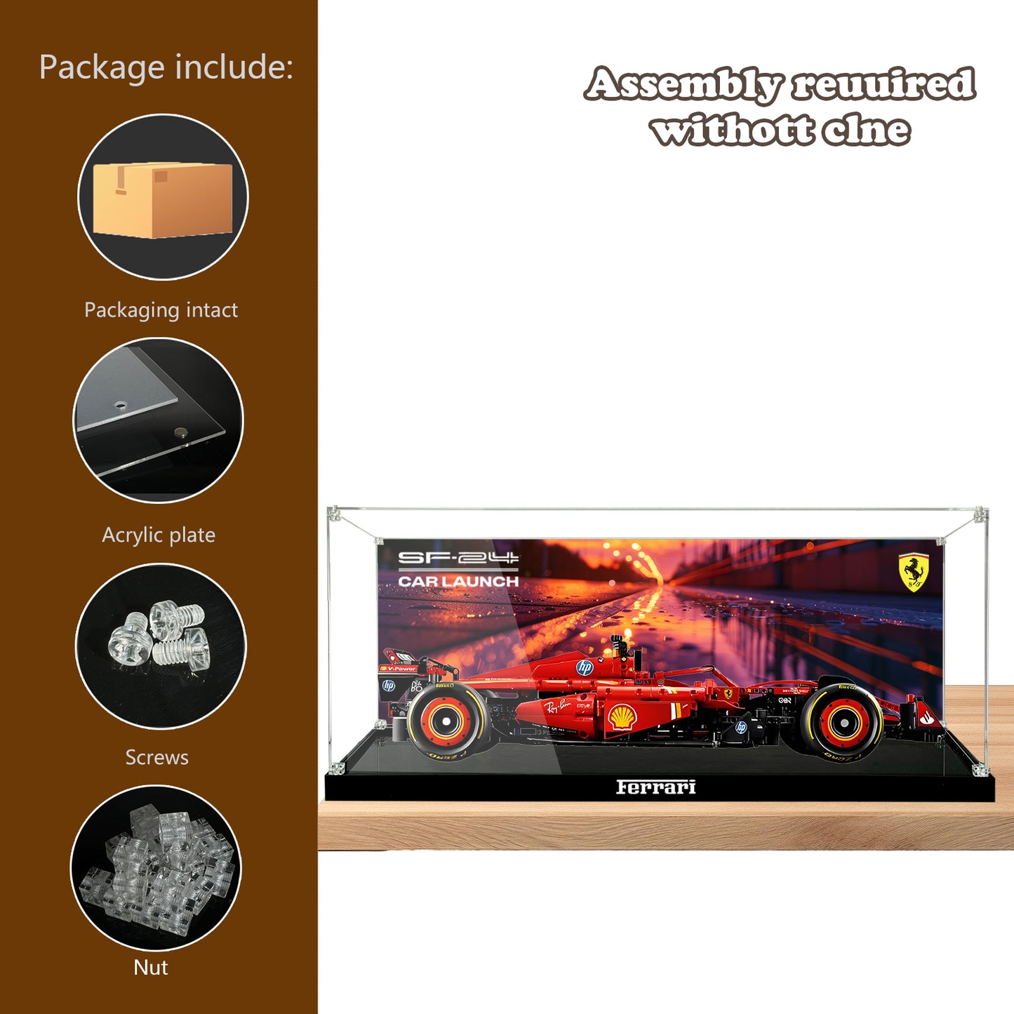 BrickArmor Display Case for LEGO Technic Ferrari SF-24 F1 42207