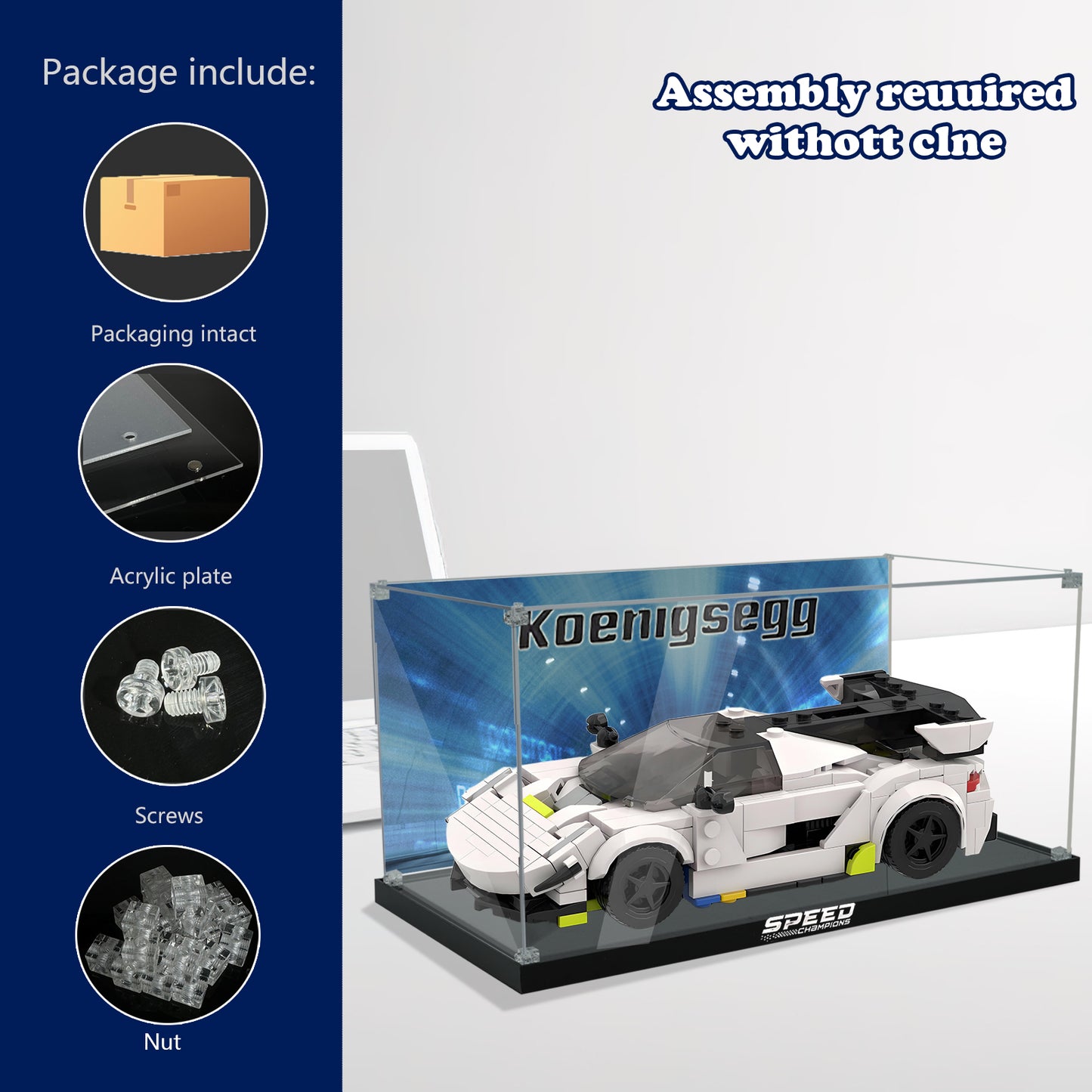 BrickArmor Display Case for LEGO Koenigsegg 76900