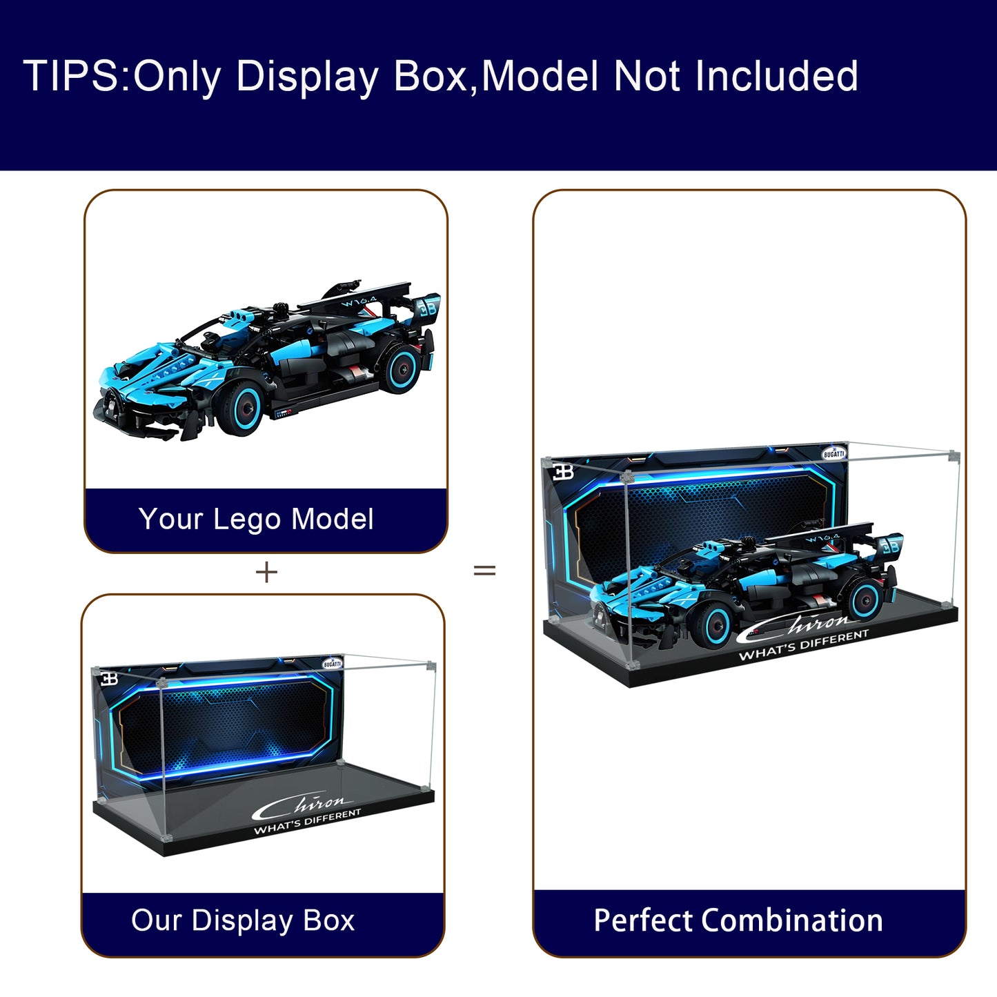 BrickArmor Display Case for LEGO Bugatti 42162