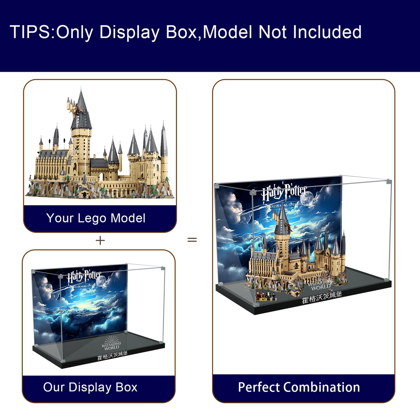 BrickArmor Display Case for LEGO Harry Potter and Hogwarts Castle 71043