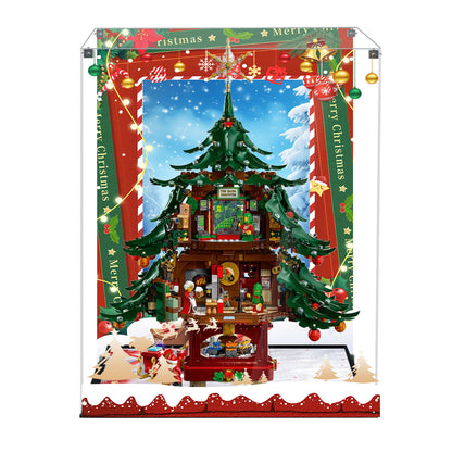 Acrylic Display Case Compatible with Lego Family Christmas Tree 2025 Building Set,Creative Magnetic Front Panel, Dustproof Clear Display Box Compatible with Lego 41843(Box Only，Model Not Included)