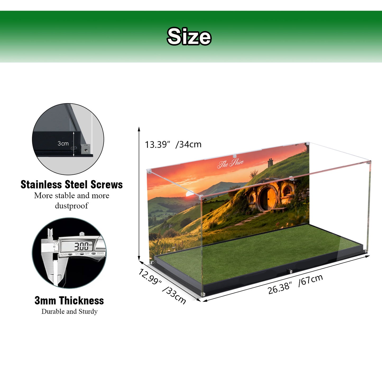 BrickArmor Display Case for LEGO 10354 Lord of The Rings: The Shire Set,Innovative Magnetic Front Panel Dustproof Display Box Compatible with Lego 10354(Only Box, Model Not Included)