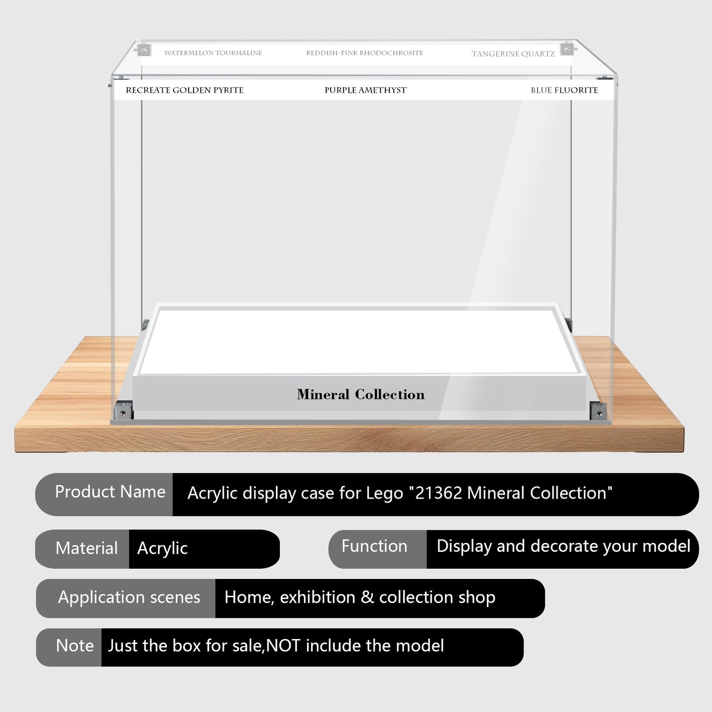BrickArmor Display Case for LEGO Mineral Collection 21362, Creative Magnetic Front Panel, Dustproof Clear Display Box Compatible with Lego 21362 (Box Only, Model Not Included)
