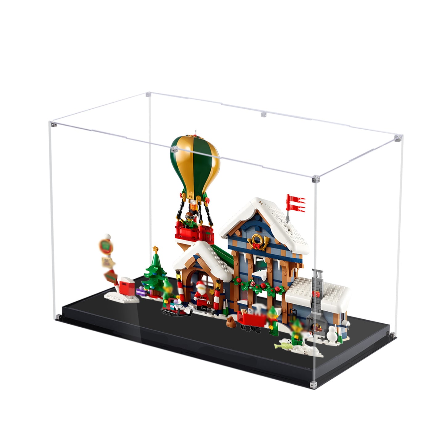 Acrylic Display Case Compatible with Lego 10339 Santa Claus Post Office Set,Innovative Magnetic Front Dustproof Display Box Compatible with Lego 10339 (Box Only, Model Not Included)