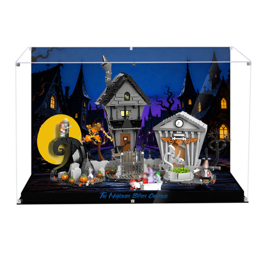 Acrylic Display Case Compatible with Lego 21351 Tim Burton's The Nightmare Before Christmas Building Set,Dustproof Clear Display Box Compatible with Lego21351 (Box Only，Model Not Included)