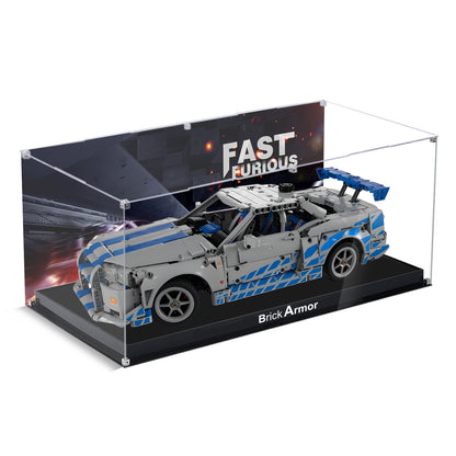 BrickArmor Display Case for LEGO Fast and Furious Technic Car Building Set,Dustproof Clear Display Box Compatible with Lego 42210 (Box Only，Model Not Included)