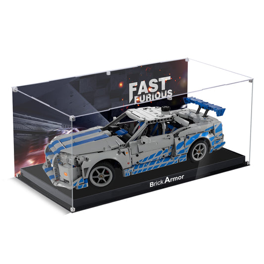 BrickArmor Display Case for LEGO Fast and Furious Technic Car Building Set,Dustproof Clear Display Box Compatible with Lego 42210 (Box Only，Model Not Included)
