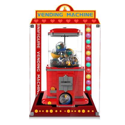 Acrylic Display Case Compatible with Lego 21358 Vending Machine Set, Creative Magnetic Front Panel, Dustproof Clear Display Box Compatible with Lego21358 Building Block(Case Only)