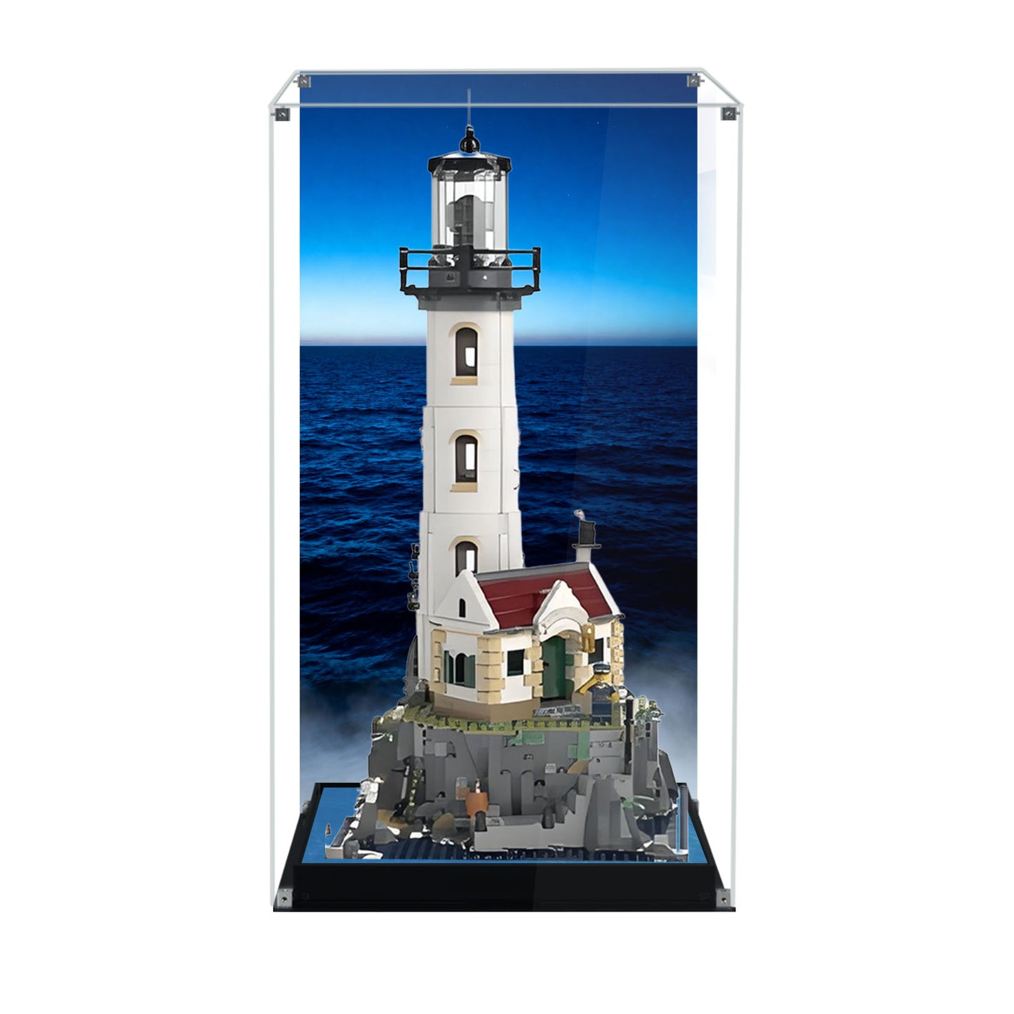 BrickArmor Display Case for LEGO Motorized Lighthouse 21335 Building Set, Dustproof Clear Display Box Compatible with Lego 21335 (Only Case, Model Not Included)