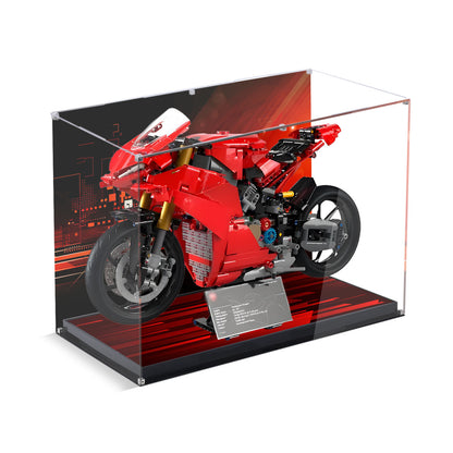 BrickArmor Display Case for LEGO 42202 Motorcycle Ducati Panigale V4 S Building Set, Dustproof Clear Display Box Compatible with Lego 42202 (Box Only，Model Not Included)