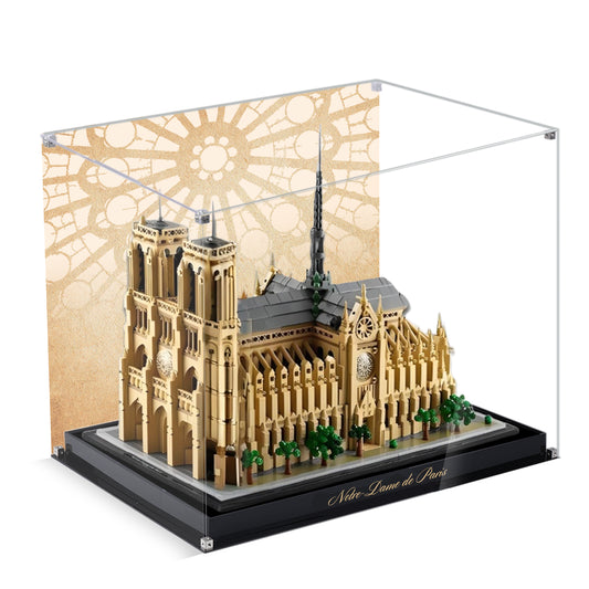 Acrylic Display Case Compatible with Lego 21061 Notre-Dame de Paris Architecture Building Set，Dustproof Clear Display Box Compatible with Lego21061(Box Only，Model Not Included)