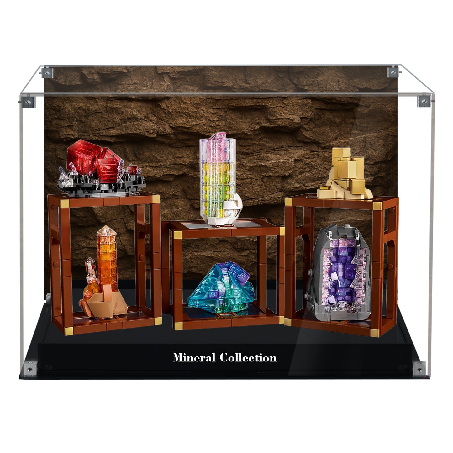 BrickArmor Display Case for LEGO Mineral Collection 21362, Creative Magnetic Front Panel, Dustproof Clear Display Box Compatible with Lego 21362 (Box Only, Model Not Included)