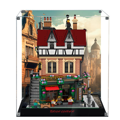 BrickArmor Display Case for LEGO 10350 Tudor Corner Building Set,Dustproof Clear Display Box Compatible with Lego 10350(Box Only，Model Not Included)