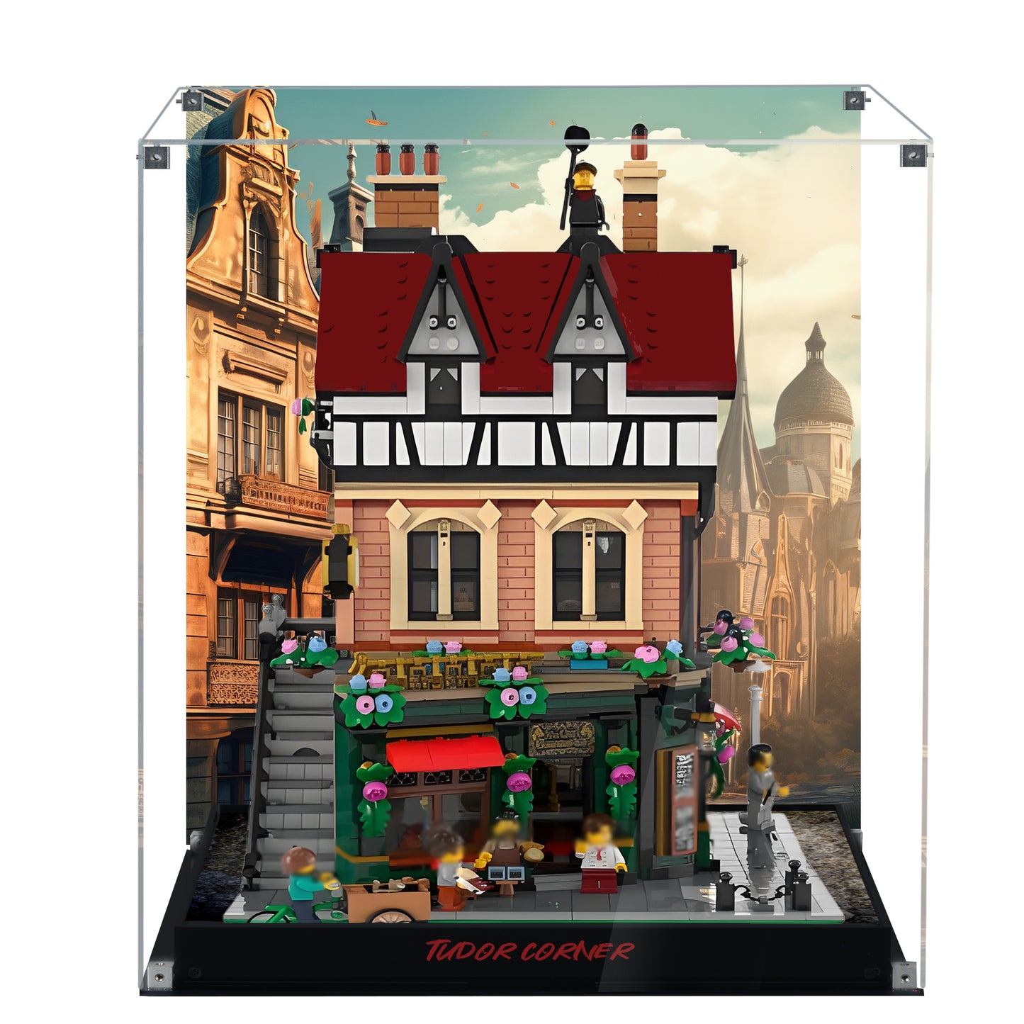 BrickArmor Display Case for LEGO 10350 Tudor Corner Building Set,Dustproof Clear Display Box Compatible with Lego10350(Box Only，Model Not Included)