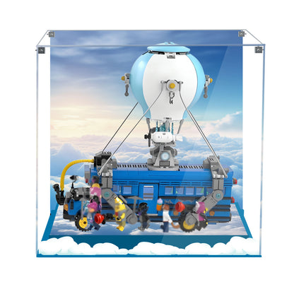 BrickArmor Display Case for LEGO 77073 Fortnite Battle Bus Set,Innovative Magnetic Front Panel Dustproof Display Box Compatible with Lego 77073 (Only Box, Model Not Included)