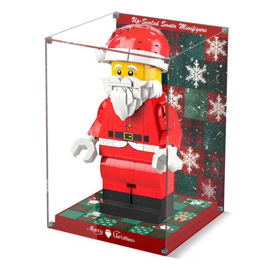 BrickArmor Display Case for LEGO 40820 Santa Minifigure Set,Innovative Magnetic Front Panel Dustproof Display Box Compatible with Lego 40820 (Only Box, Model Not Included)