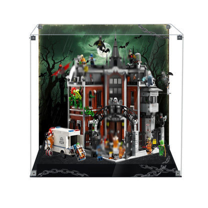 BrickArmor Display Case for LEGO 76300 Batman Arkham Asylum Madhouse Set, Innovative Magnetic Front Panel Dustproof Display Box Compatible with Lego 76300 (Only Box, Model Not Included)