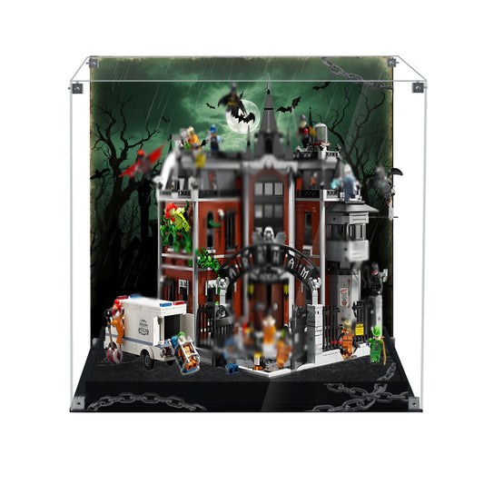 BrickArmor Display Case for LEGO 76300 Batman Arkham Asylum Madhouse Set, Innovative Magnetic Front Panel Dustproof Display Box Compatible with Lego 76300 (Only Box, Model Not Included)