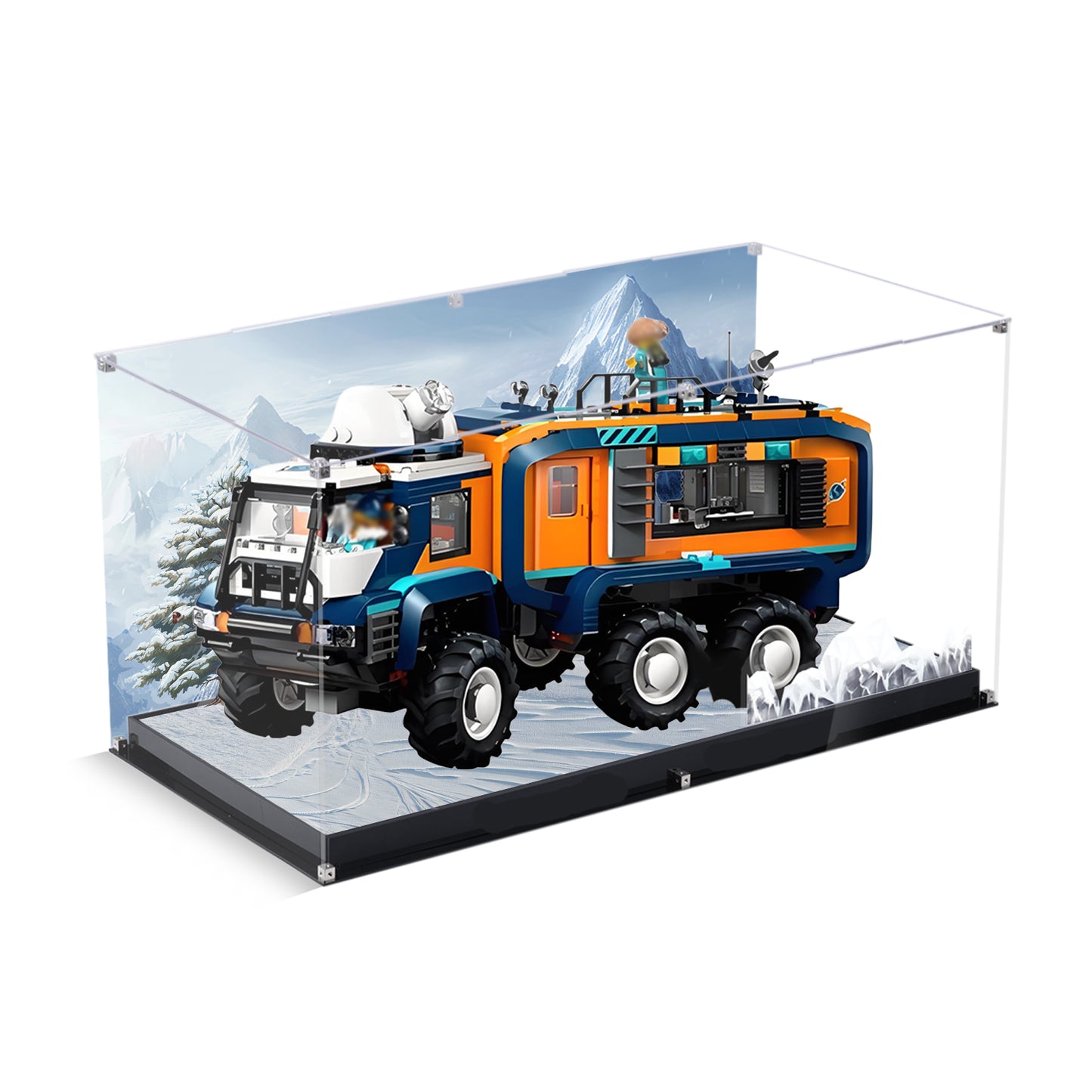 BrickArmor Display Case for LEGO 60471 Arctic Explorer Science Lab Truck Set,Innovative Magnetic Front Panel Dustproof Display Box Compatible with Lego 60471 (Only Box, Model Not Included)