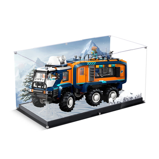 BrickArmor Display Case for LEGO 60471 Arctic Explorer Science Lab Truck Set,Innovative Magnetic Front Panel Dustproof Display Box Compatible with Lego 60471 (Only Box, Model Not Included)