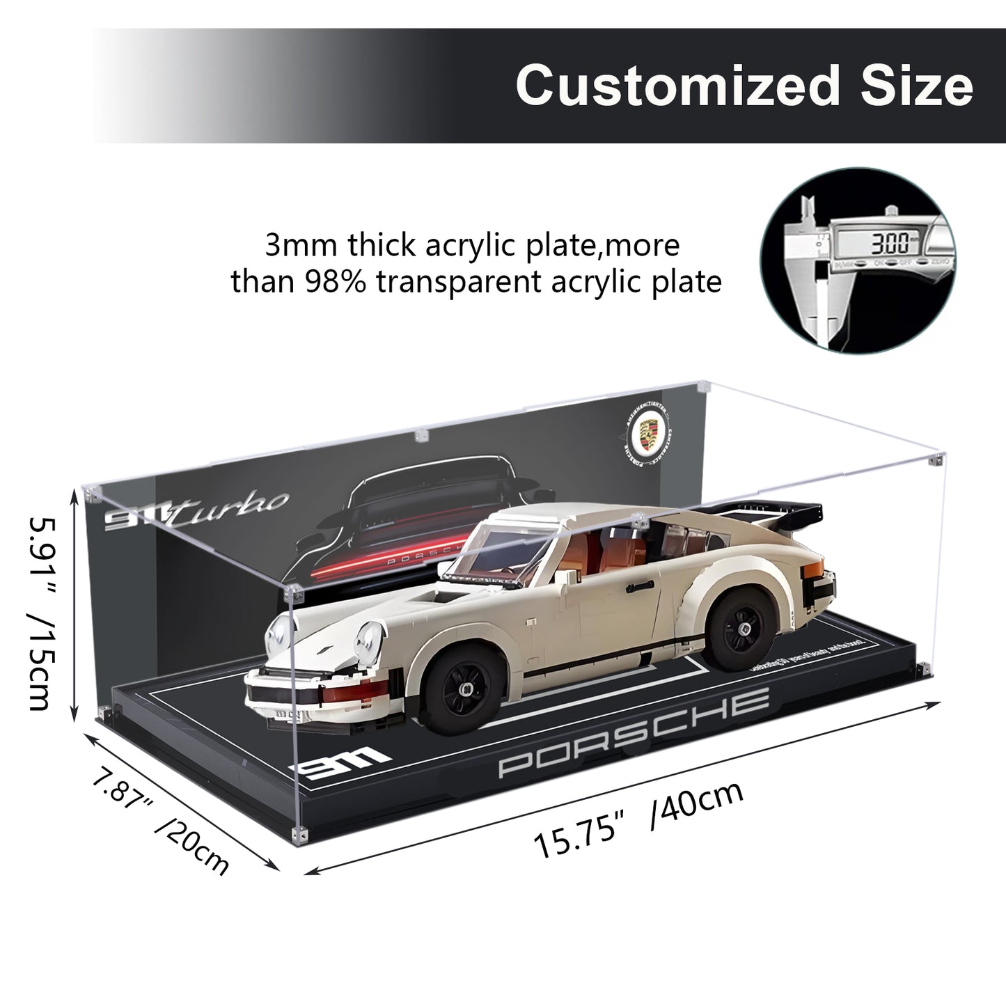 BrickArmor Display Case for LEGO Porsche 911 10295